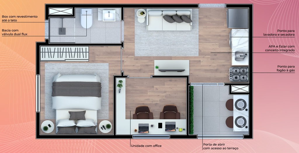Planta 03 - 1 dorm 25m