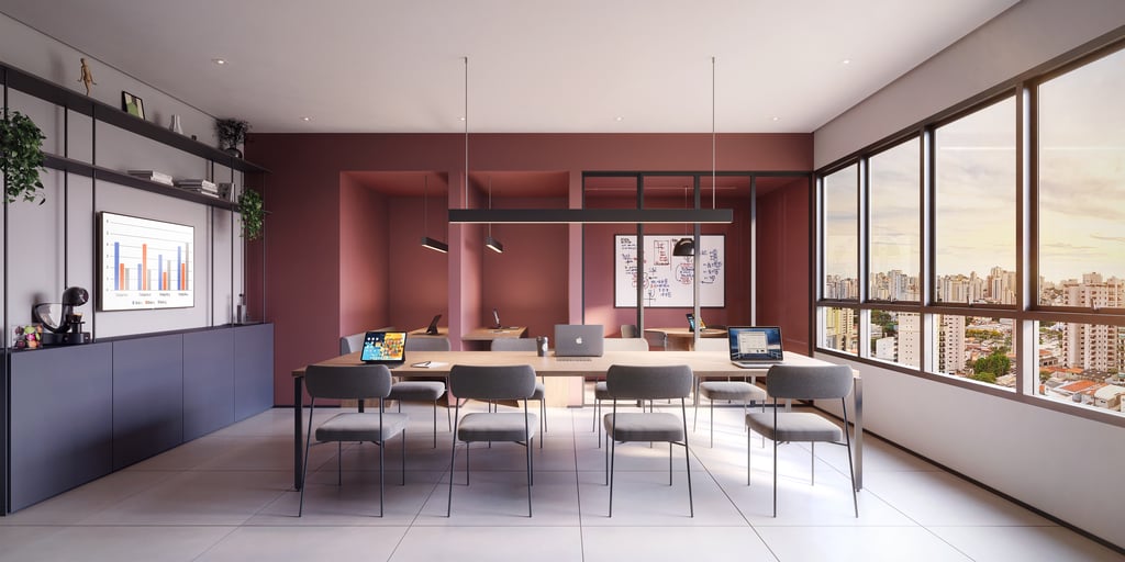 Coworking com sala de reunio