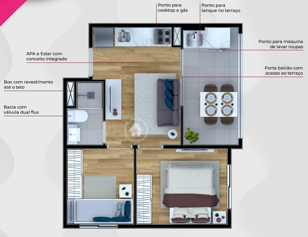 Planta 03 - 2 dorm 35m
