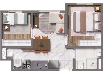 Planta 03 - 2 dorm 31,95m