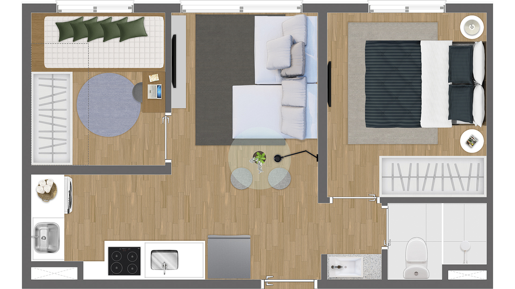 Planta 01 - 2 dorm 32m