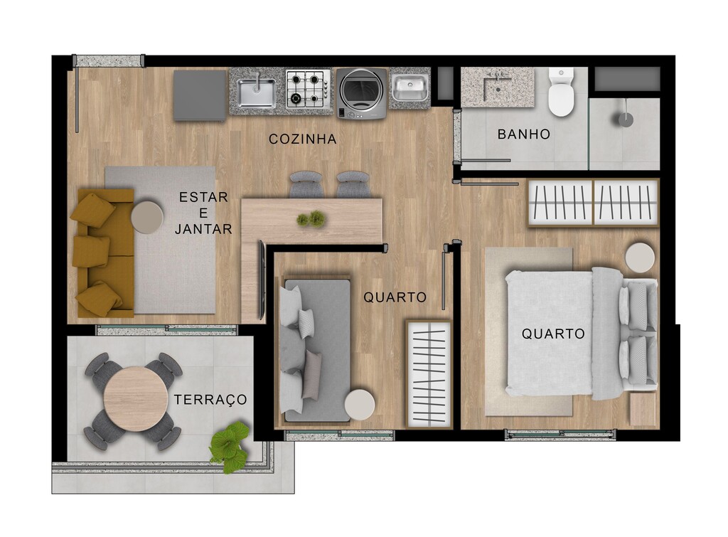 Planta 03 - 2 dorm 37m
