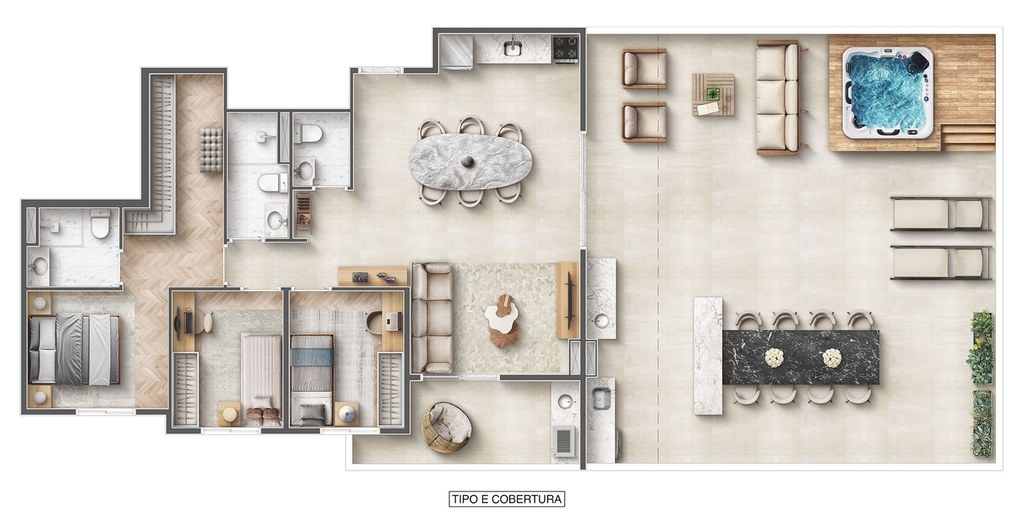 Planta 06 - 3 dorm 161,40m - penthouse