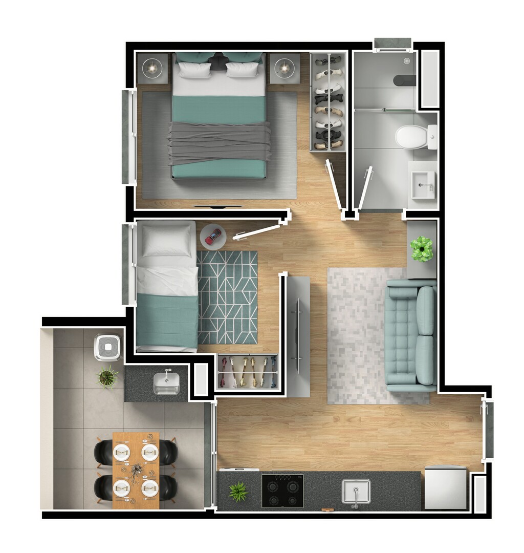 Planta 13 - 2 dorm 38m