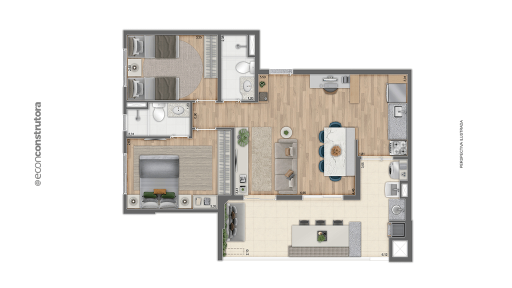 Planta 08 - 2 dorm 75,95m - opo 1