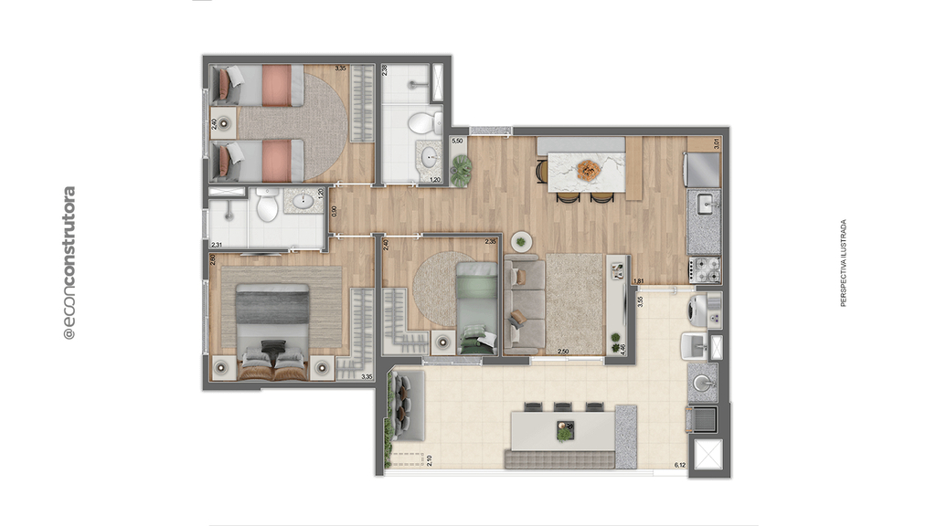 Planta 07 - 3 dorm 75,95m