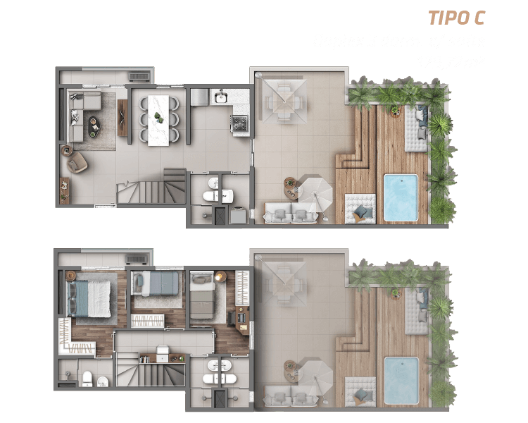 Planta 06 - 3 dorm 129 72m - duplex