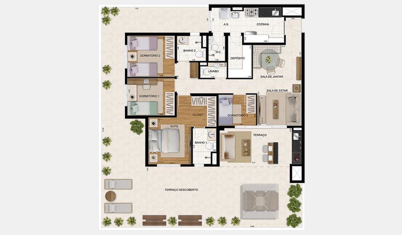 Planta 08 - 4 dorm 195m