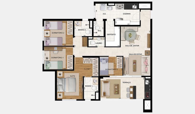 Planta 05 - 4 dorm 106m