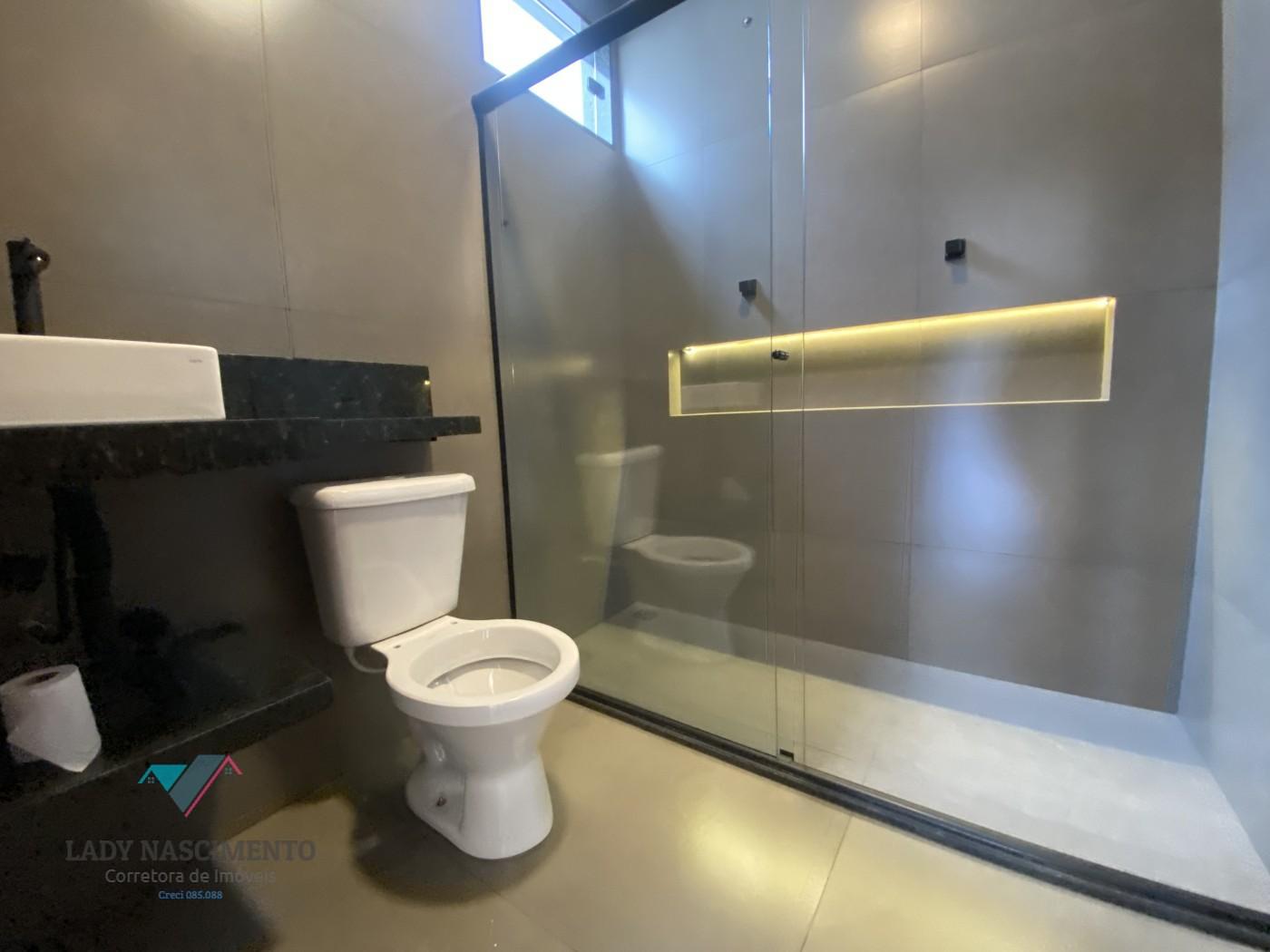 banheiro da sute com led