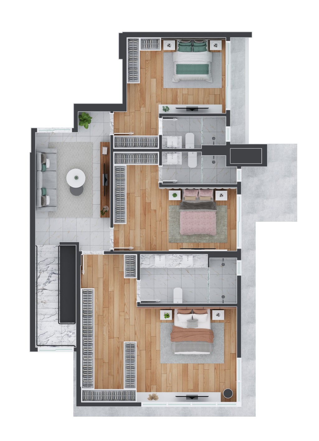 Planta 08 - 3 dorm 282,87m - cobertura duplex - superior