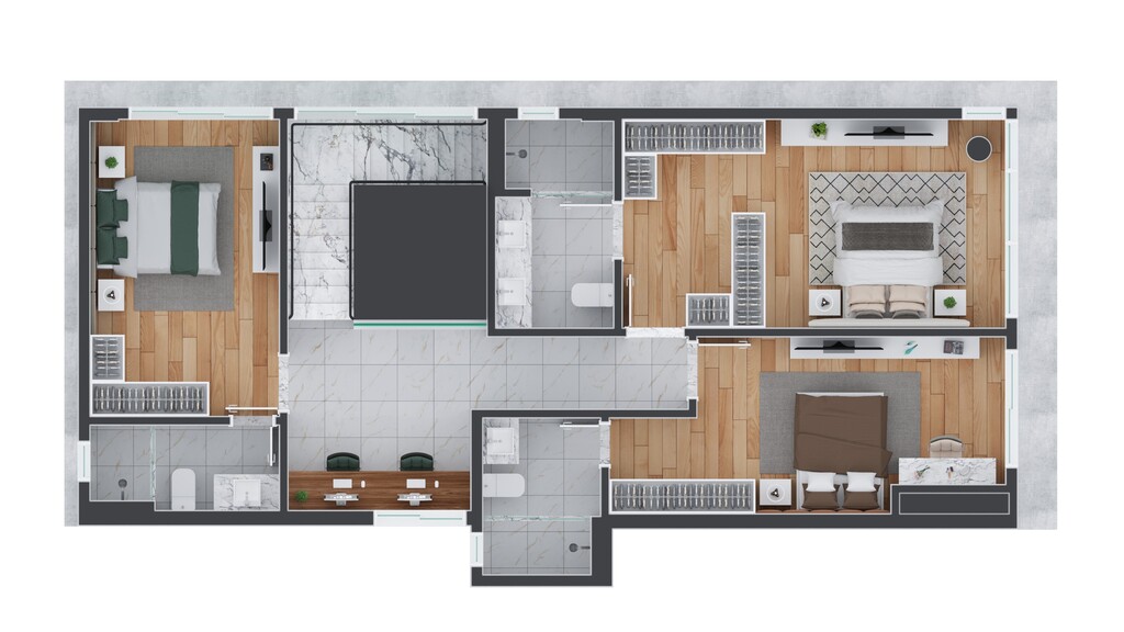 Planta 05 - 3 dorm 240,16m - cobertura duplex - superior