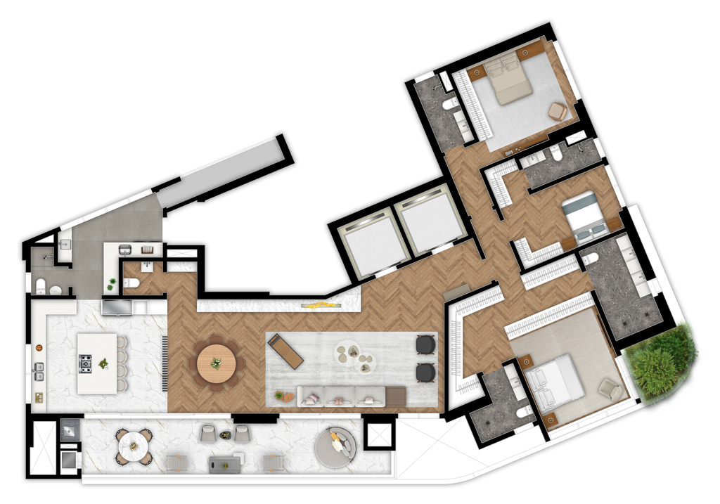 Planta 280 m  - 26 ao 47 - Flexibilidade
