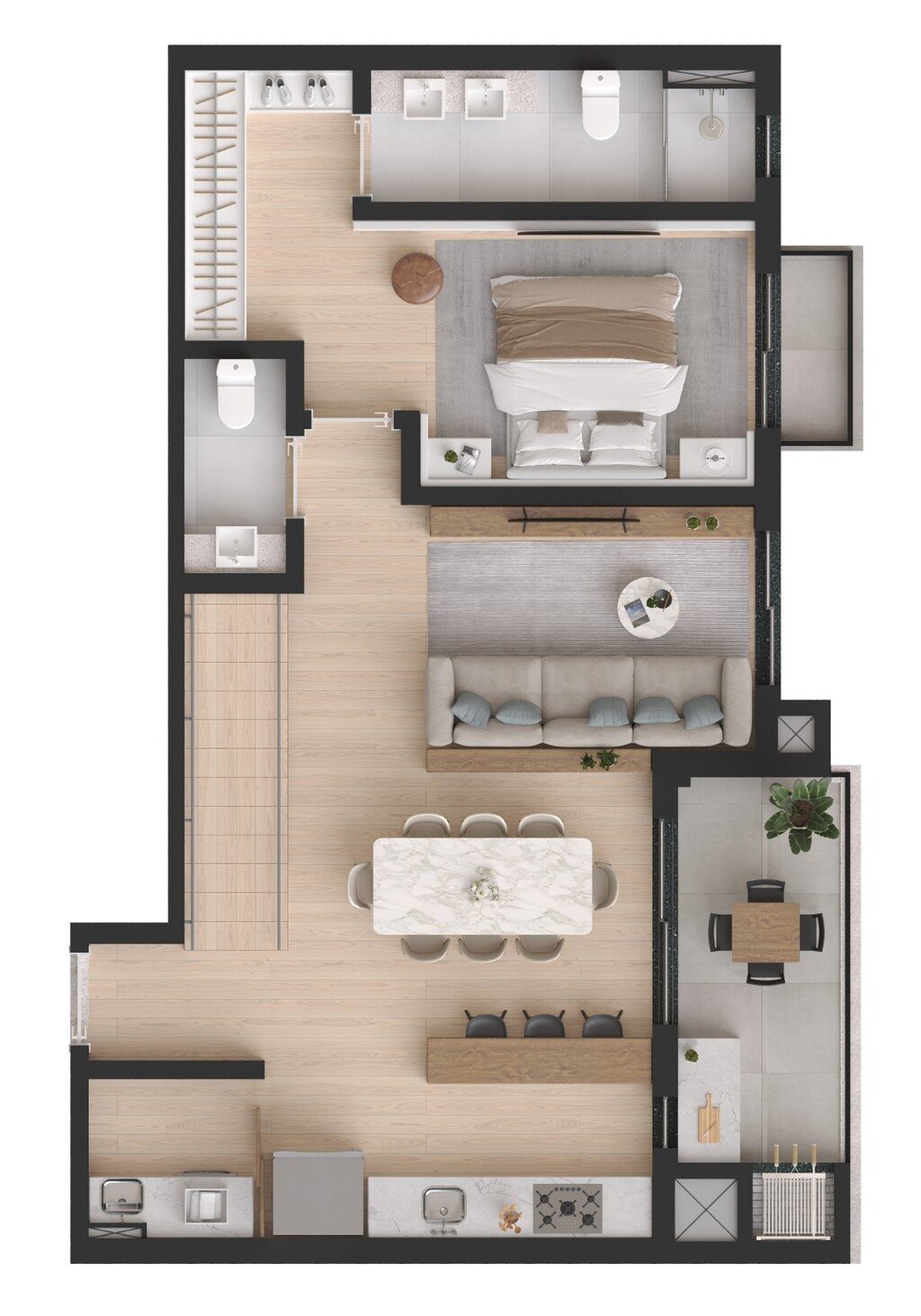 Planta 11 - 3 dorm 142,93m - duplex - inferior