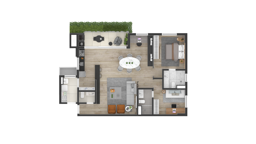 Planta 06 - 2 dorm 105m - opo 2