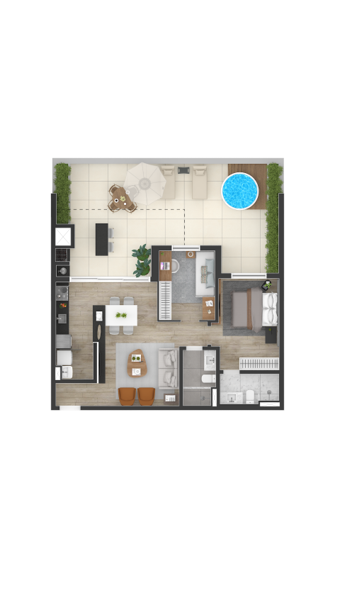 Planta 07 - 2 dorm 106m - garden