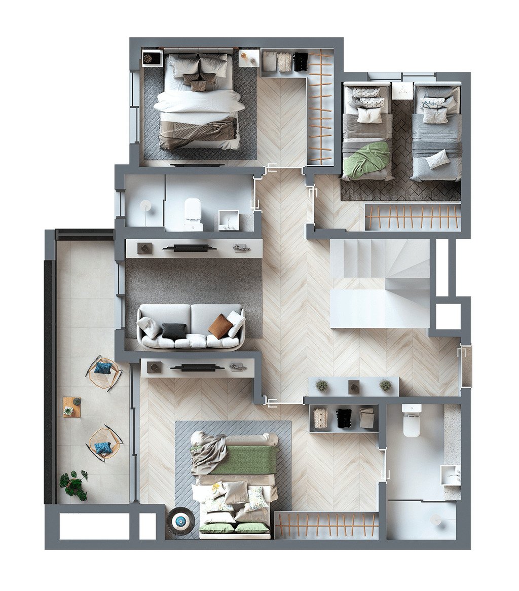 Planta 15 - 3 dorm 158 28m - cobertura duplex - inferior