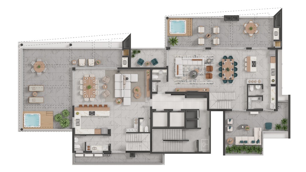 Pavimento cobertura duplex - inferior