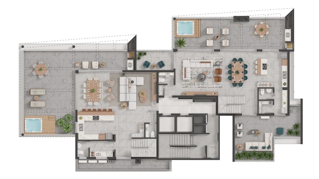 Pavimento cobertura duplex - inferior