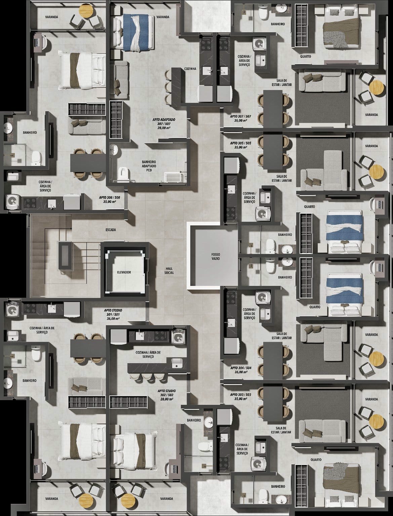 PLANTA HUMANIZADA TIPO 03 e 05