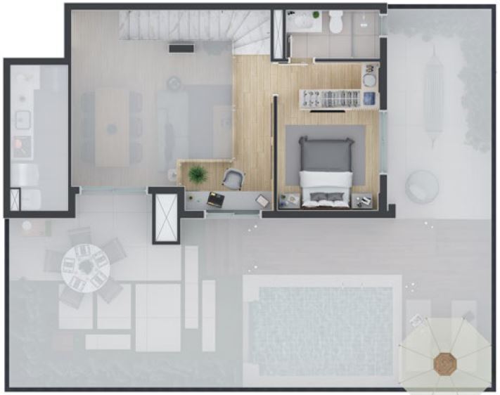 Planta 14 - 2 dorm 86m - duplex - superior