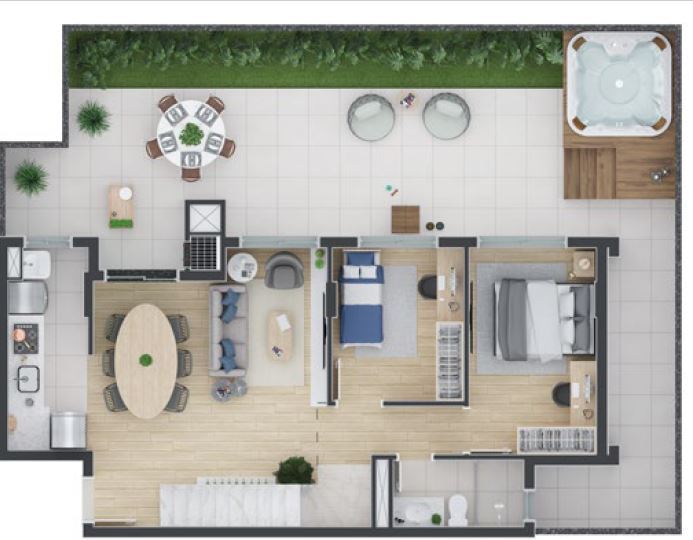 Planta 15 - 3 dorm 95m - duplex - inferior