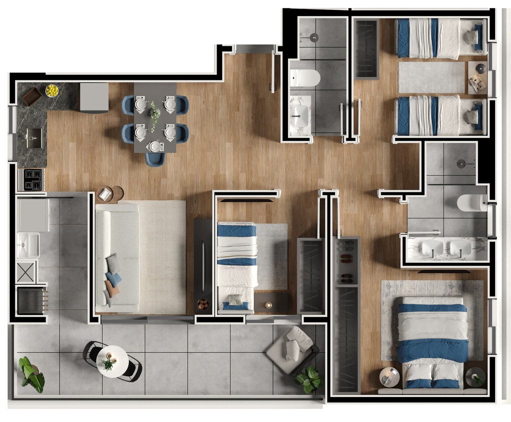 Planta 05 - 3 dorm 79,36m
