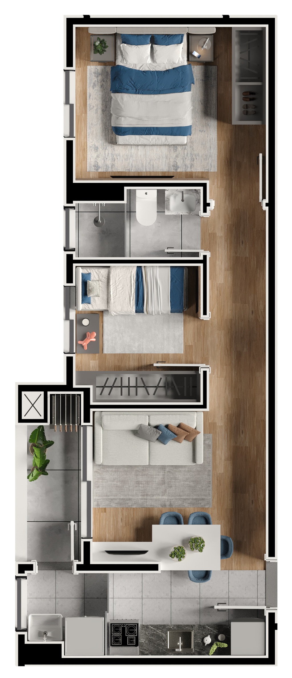 Planta 02 - 2 dorm 46,68m