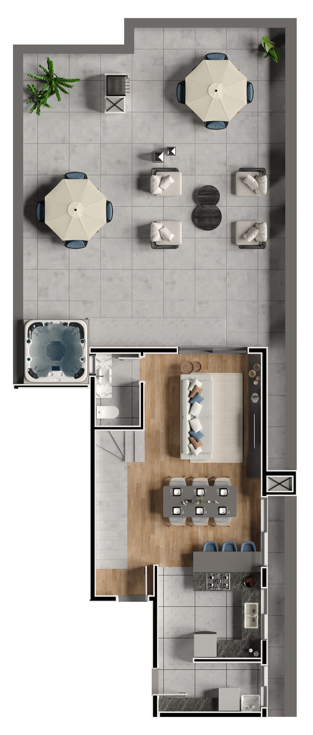 Planta 10 - 3 dorm 126,10m - cobertura duplex - inferior