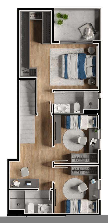 Planta 11 - 3 dorm 126,10m - cobertura duplex - superior