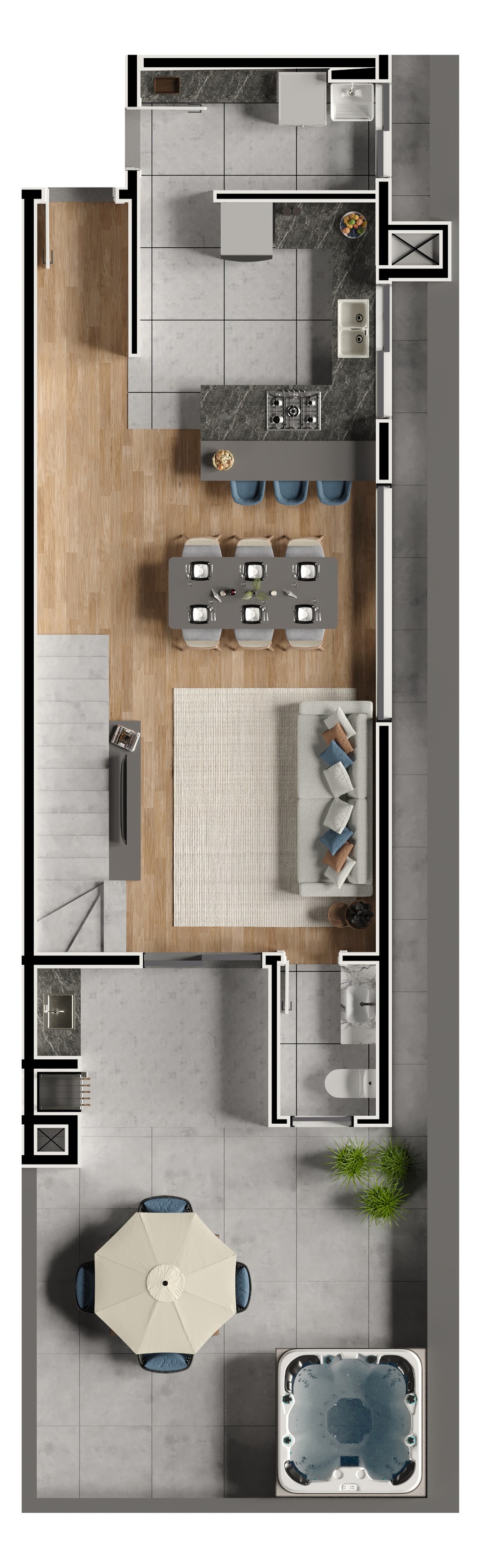 Planta 08 - 3 dorm 119,64m - cobertura duplex - inferior