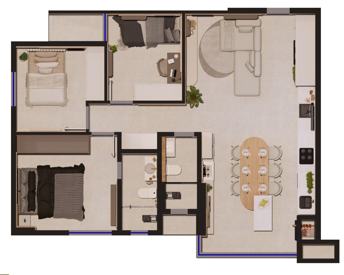 Planta 86,75 m� do an�ncio
