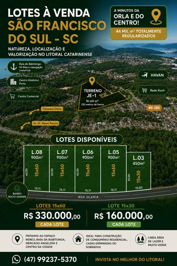 Terreno para Venda, em S�o Francisco do Sul, bairro Rocio Grande
