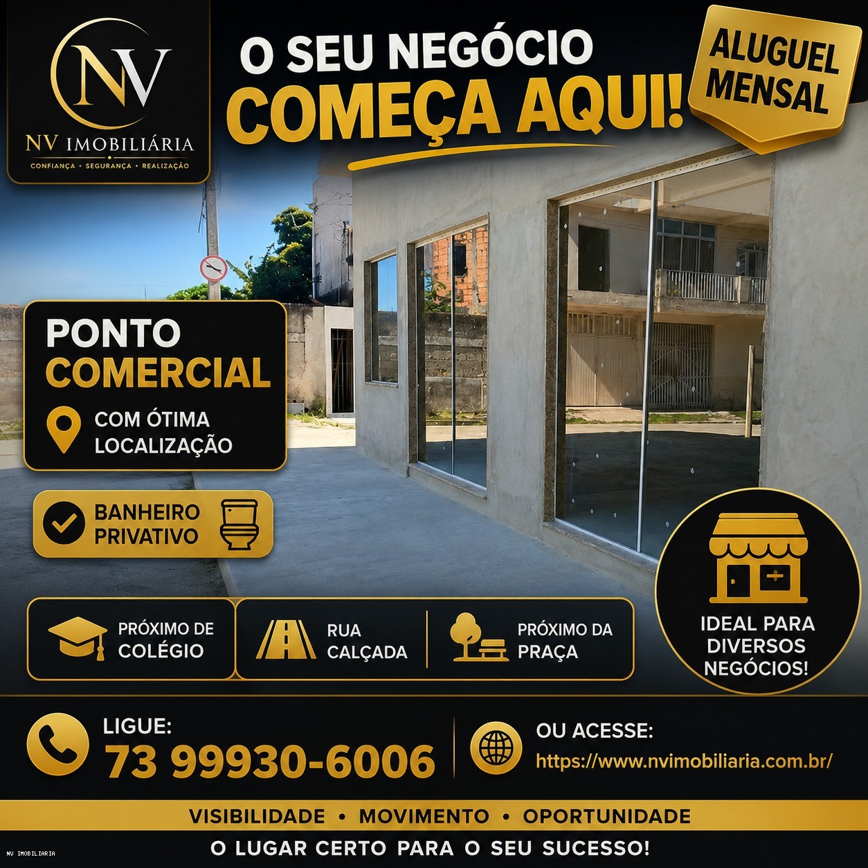 Ponto Comercial para Loca��o - Nova Vi�osa, centro, 1 banheiro