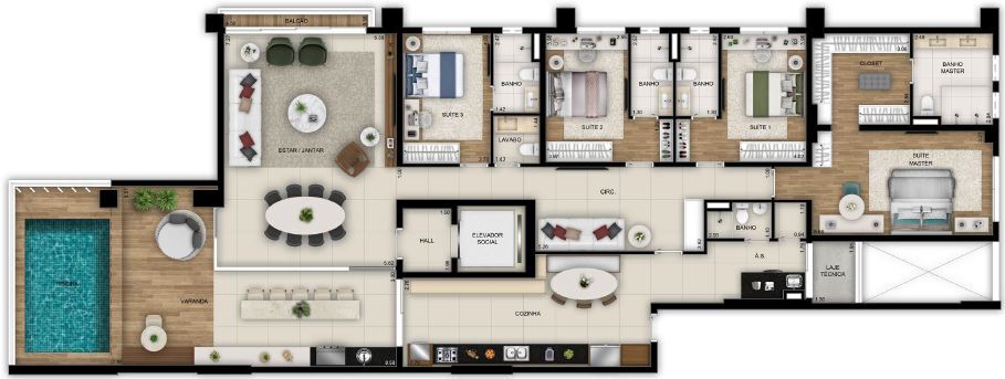 Planta 07 - 4 dorm 271 39m�