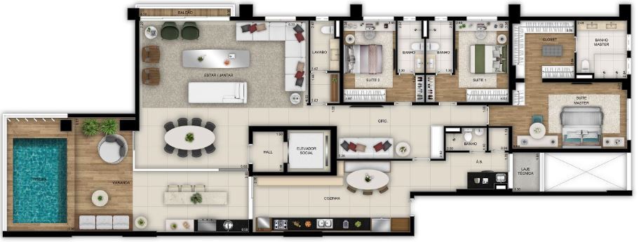 Planta 08 - 3 dorm 271 39m� - op��o