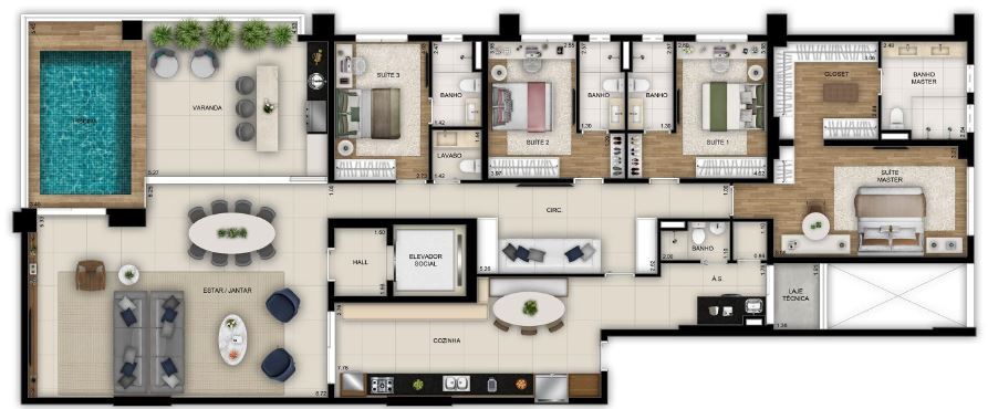Planta 05 - 4 dorm 270 10m�