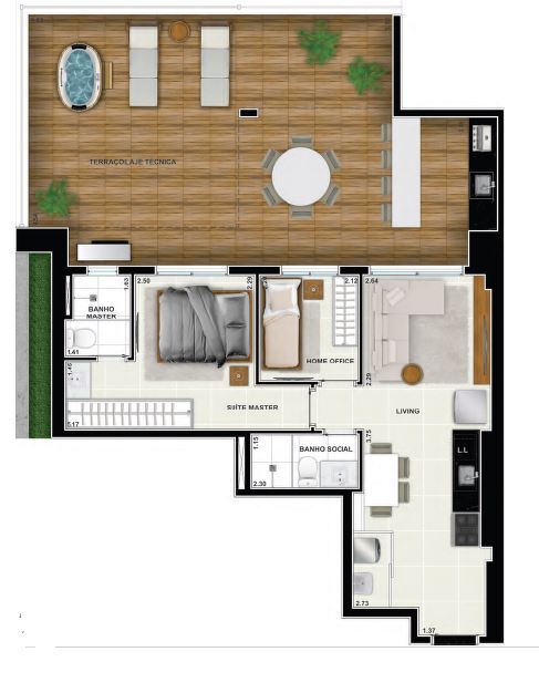 Planta 13 - 2 dorm 99 95m� - garden