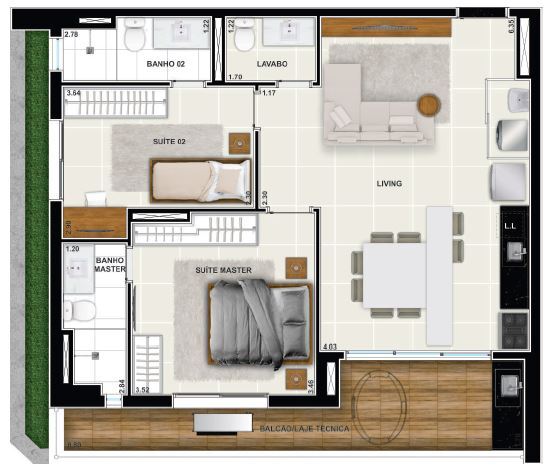 Planta 10 - 2 dorm 80 39m�