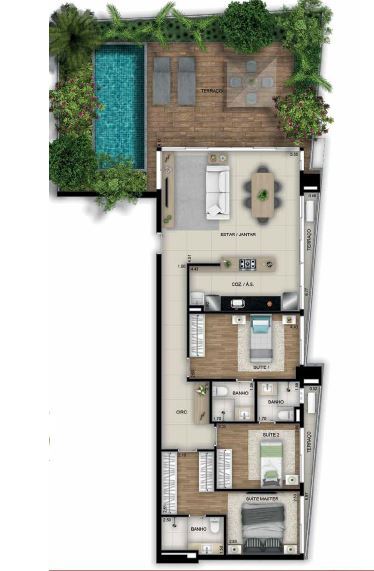 Planta 13 - 3 dorm 167 67m�
