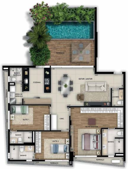 Planta 12 - 3 dorm 163 95m�