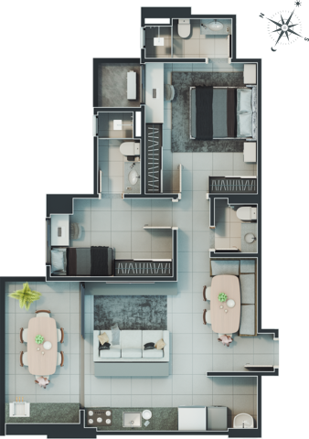 Planta 05 - 2 dorm 75 78m�