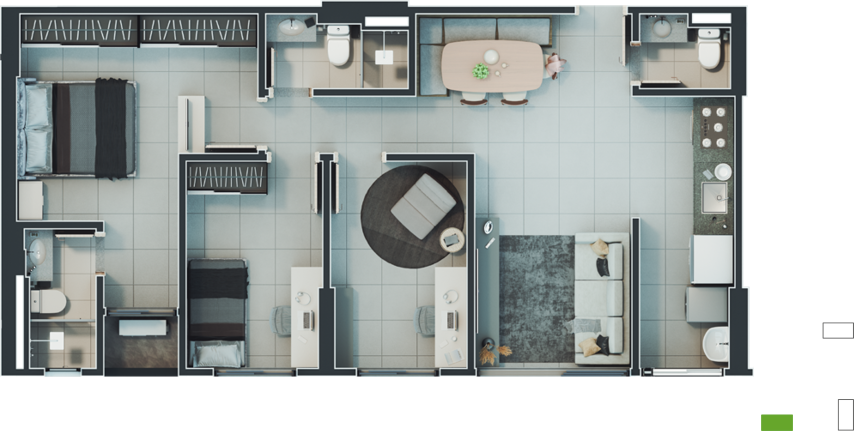 Planta 09 - 3 dorm 78 24m�