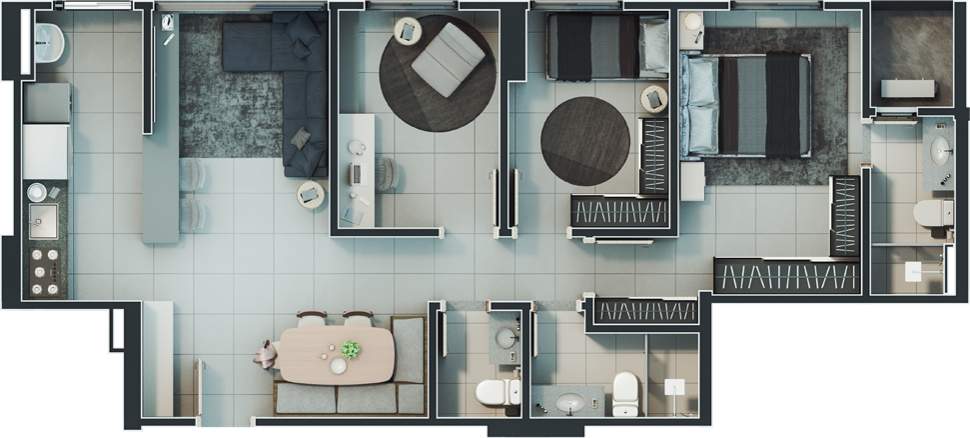 Planta 07 - 3 dorm 80 83m�