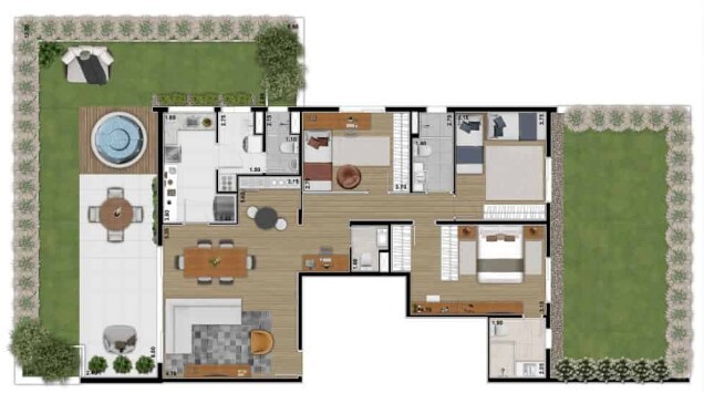 Planta 03 - 3 dorm 193m� - garden