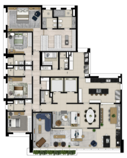 Planta 01 - 4 dorm 342m�