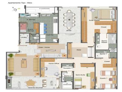 Apartamento para Venda, em Braslia, bairro Asa Sul, 4 dormitrios, 6 banheiros, 4 sutes, 2 vagas