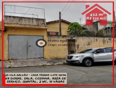 Casa para Venda, em Guarulhos, bairro Jardim Vila Galvo, 3 dormitrios, 2 banheiros, 10 vagas