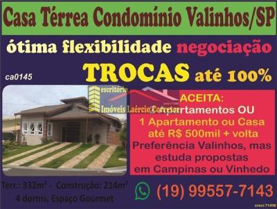 Casa em Condomnio para Venda, em Valinhos, bairro Condomnio Residencial Villagio Fiorentino, 4 dormitrios, 3 banheiros, 2 sutes