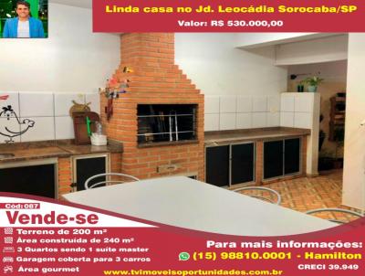 Casa para Venda, em Sorocaba, bairro Jardim Leocdia, 3 dormitrios, 3 banheiros, 1 sute, 3 vagas